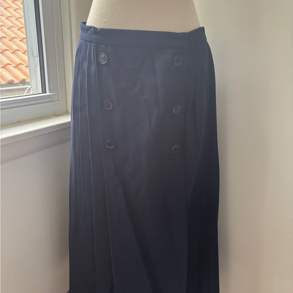 Oscar de la Renta Midnight Blue A-Line Skirt